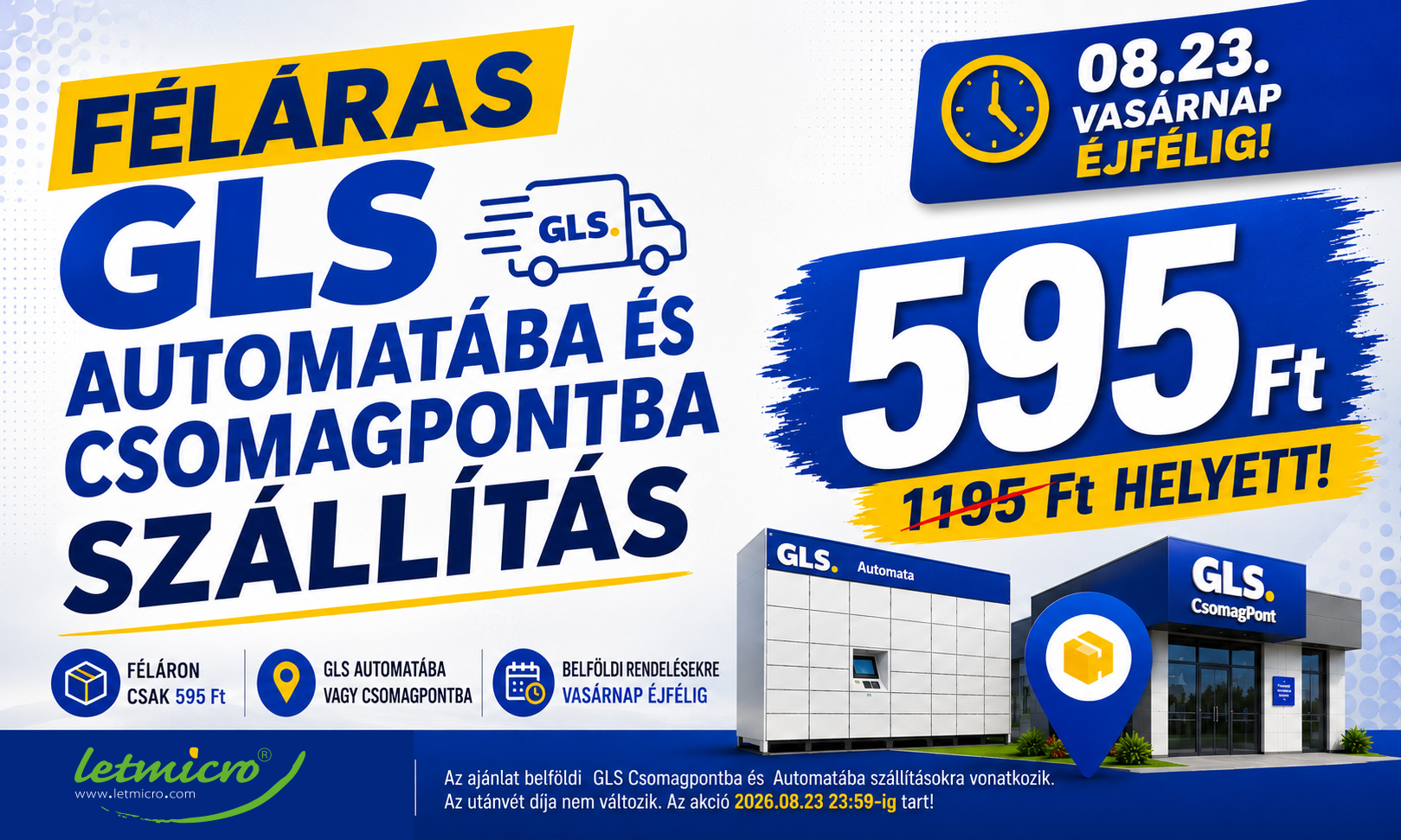 Féláras GLS Automatába és Csomagpontba szállítás – csak 595 Ft